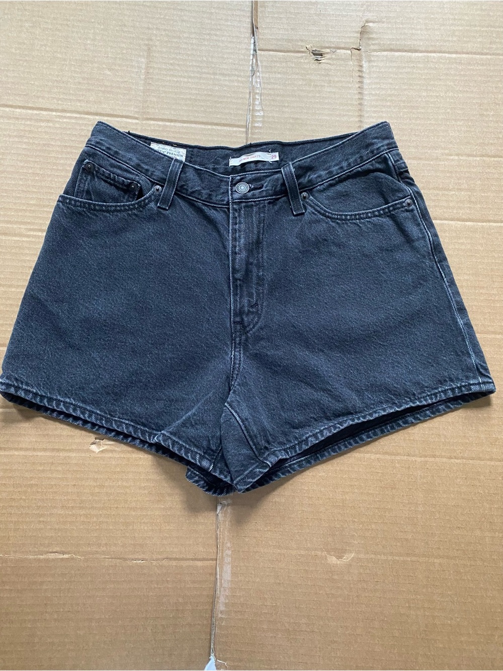 Levi's Black Denim High-Rise Shorts
